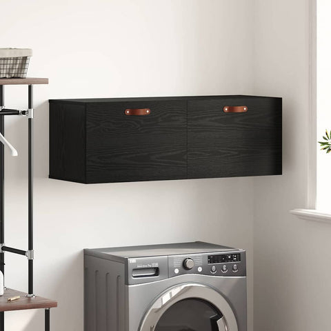 vidaXL Wall Cabinet Black oak 100 x 36.5 x 35 cm Engineered wood