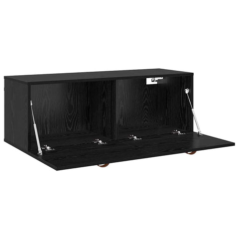 vidaXL Wall Cabinet Black oak 100 x 36.5 x 35 cm Engineered wood