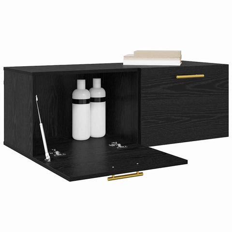 vidaXL Wall Cabinet Black oak 100 x 36.5 x 35 cm Engineered wood