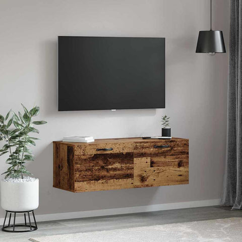 vidaXL Wall Cabinet Old wood 100 x 36.5 x 35 cm Engineered wood