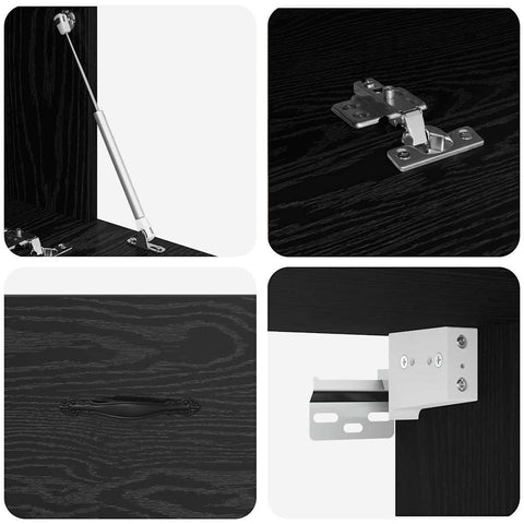 vidaXL Wall Cabinet Black oak 100 x 36.5 x 35 cm Engineered wood