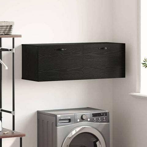 vidaXL Wall Cabinet Black oak 100 x 36.5 x 35 cm Engineered wood