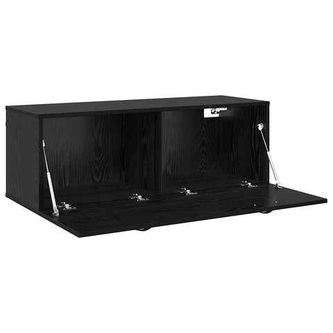 vidaXL Wall Cabinet Black oak 100 x 36.5 x 35 cm Engineered wood