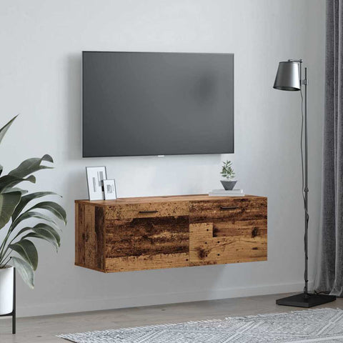 vidaXL Wall Cabinet Old wood 100 x 36.5 x 35 cm Engineered wood