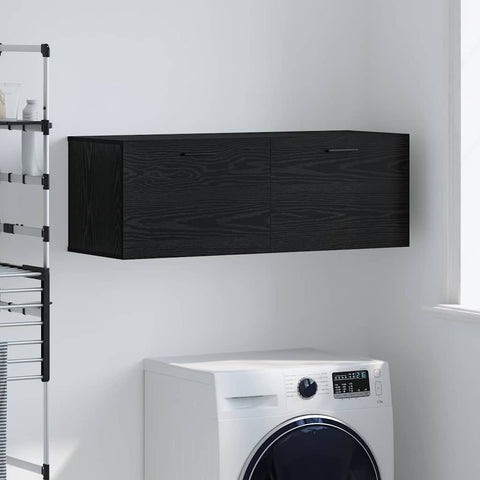 vidaXL Wall Cabinet Black oak 100 x 36.5 x 35 cm Engineered wood