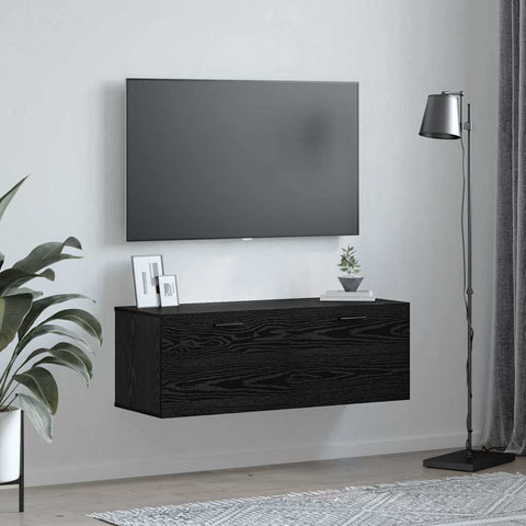 vidaXL Wall Cabinet Black oak 100 x 36.5 x 35 cm Engineered wood
