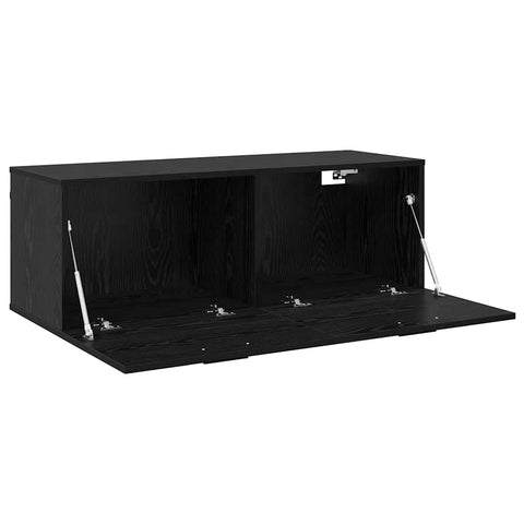 vidaXL Wall Cabinet Black oak 100 x 36.5 x 35 cm Engineered wood