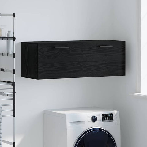 vidaXL Wall Cabinet Black oak 100 x 36.5 x 35 cm Engineered wood