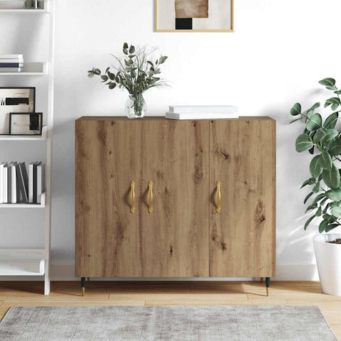 vidaXL Sideboard with Storage with Door Brown 90 x 34 x 80 cm Engineered wood