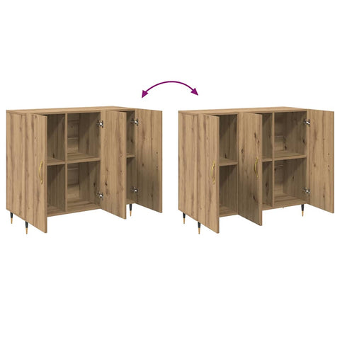 vidaXL Sideboard with Storage with Door Brown 90 x 34 x 80 cm Engineered wood