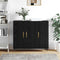 vidaXL Sideboard with Storage with Door Black 90 x 34 x 80 cm Engineered wood