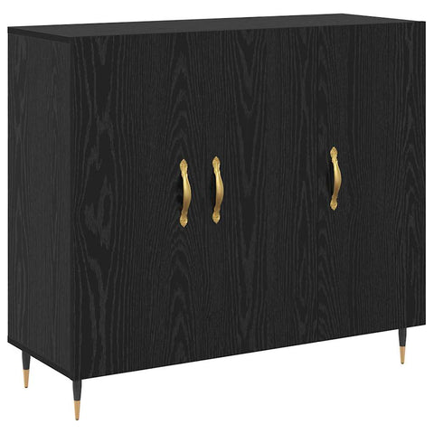 vidaXL Sideboard with Storage with Door Black 90 x 34 x 80 cm Engineered wood
