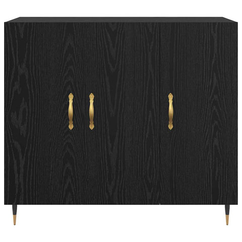 vidaXL Sideboard with Storage with Door Black 90 x 34 x 80 cm Engineered wood