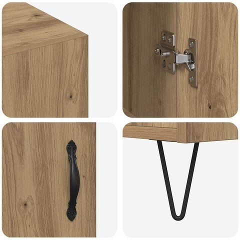 vidaXL Sideboard Artisan oak 90 x 34 x 80 cm Engineered wood