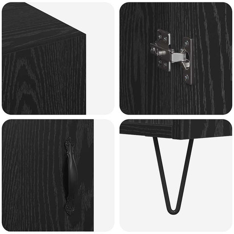vidaXL Sideboard Black oak 90 x 34 x 80 cm Engineered wood