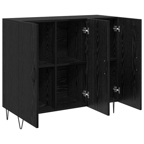 vidaXL Sideboard Black oak 90 x 34 x 80 cm Engineered wood