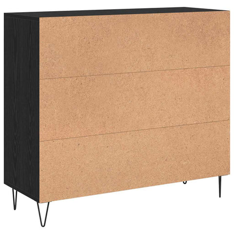 vidaXL Sideboard Black oak 90 x 34 x 80 cm Engineered wood