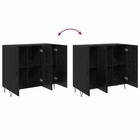vidaXL Sideboard Black oak 90 x 34 x 80 cm Engineered wood