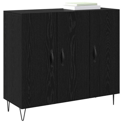 vidaXL Sideboard Black oak 90 x 34 x 80 cm Engineered wood