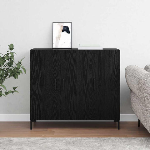 vidaXL Sideboard Black 90 x 34 x 80 cm Engineered wood
