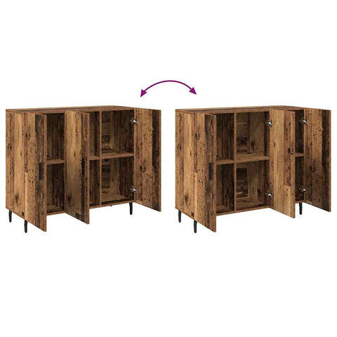 vidaXL Sideboard with Storage with Door Brown 90 x 34 x 80 cm Engineered wood