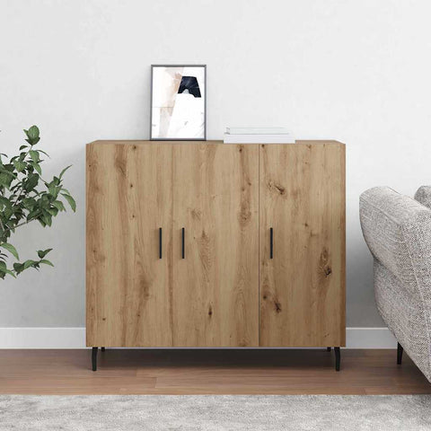vidaXL Sideboard with Storage with Door Brown 90 x 34 x 80 cm Engineered wood