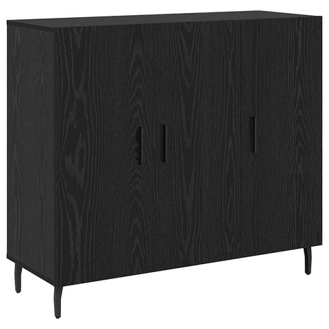 vidaXL Sideboard with Storage with Door Black 90 x 34 x 80 cm Engineered wood
