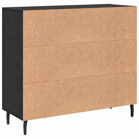 vidaXL Sideboard with Storage with Door Black 90 x 34 x 80 cm Engineered wood