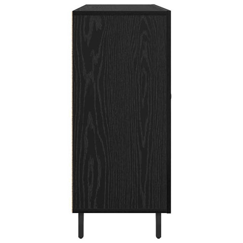 vidaXL Sideboard with Storage with Door Black 90 x 34 x 80 cm Engineered wood