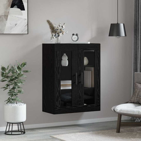 vidaXL Wall Mounted Cabinet Wall-mounted Black oak 69.5 x 34 x 90 cm