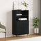 vidaXL Highboard with Shelf with Storage with Door Black Engineered wood