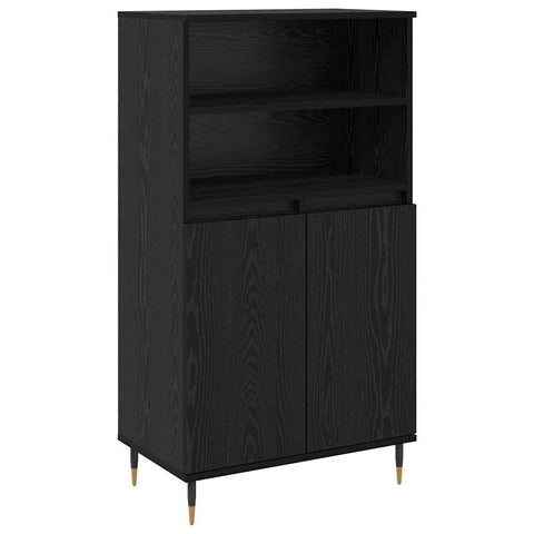 vidaXL Highboard with Shelf with Storage with Door Black Engineered wood