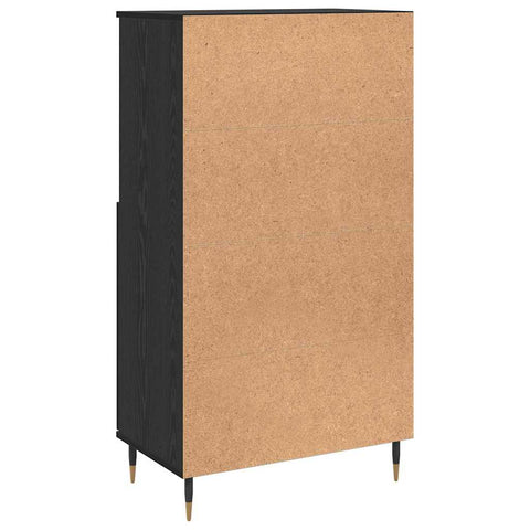 vidaXL Highboard with Shelf with Storage with Door Black Engineered wood