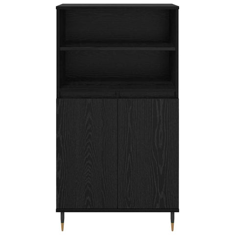 vidaXL Highboard with Shelf with Storage with Door Black Engineered wood