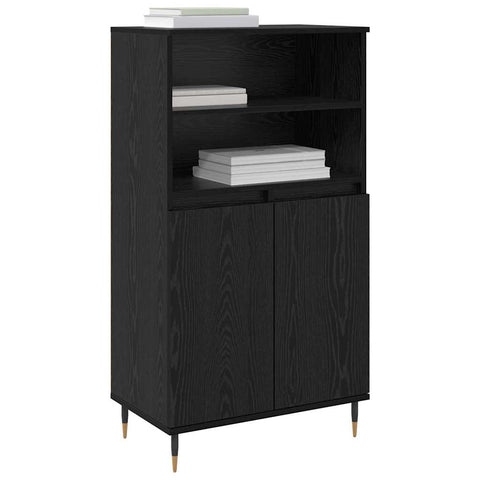 vidaXL Highboard with Shelf with Storage with Door Black Engineered wood