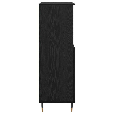 vidaXL Highboard with Shelf with Storage with Door Black Engineered wood