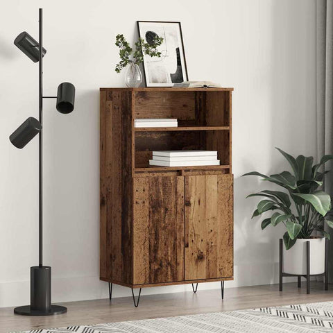 vidaXL Highboard with Shelf with Storage with Door Brown Engineered wood