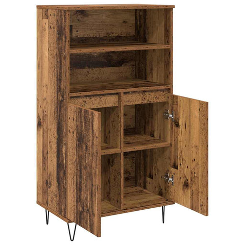 vidaXL Highboard with Shelf with Storage with Door Brown Engineered wood