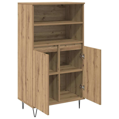 vidaXL Highboard with Shelf with Storage with Door Brown Engineered wood