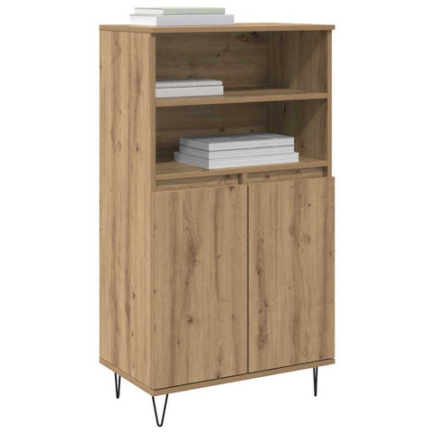 vidaXL Highboard with Shelf with Storage with Door Brown Engineered wood