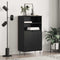 vidaXL Highboard with Shelf with Storage with Door Black Engineered wood