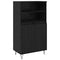 vidaXL Highboard with Shelf with Storage with Door Black Engineered wood
