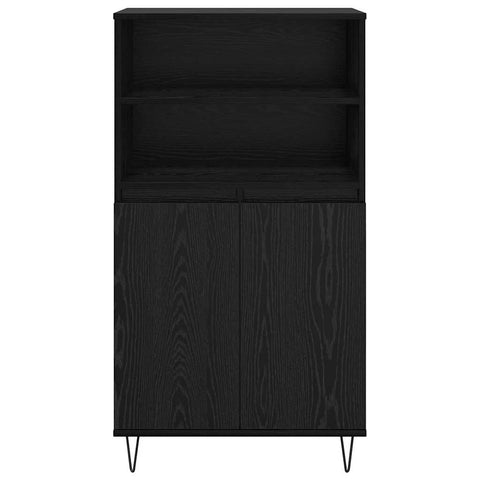 vidaXL Highboard with Shelf with Storage with Door Black Engineered wood