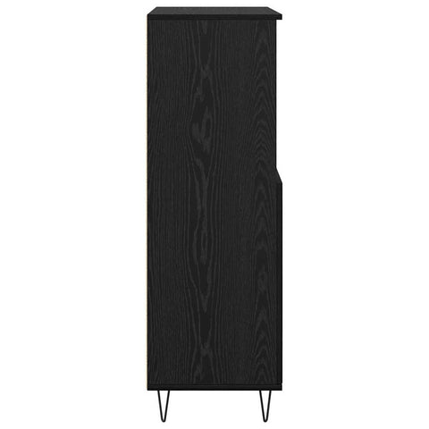 vidaXL Highboard with Shelf with Storage with Door Black Engineered wood