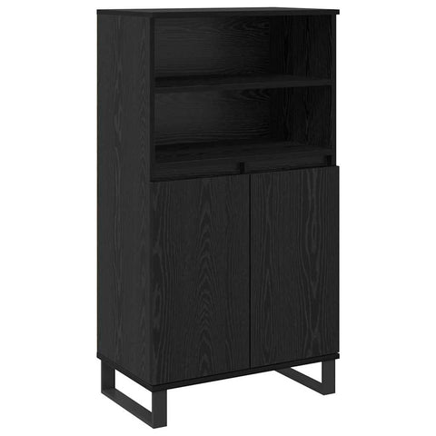 vidaXL Highboard with Shelf with Storage with Door Black 60 x 36 x 110 cm Engineered wood