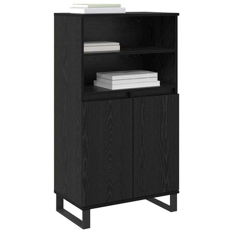 vidaXL Highboard with Shelf with Storage with Door Black 60 x 36 x 110 cm Engineered wood