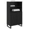 vidaXL Highboard with Shelf with Storage with Door Black 60 x 36 x 110 cm Engineered wood