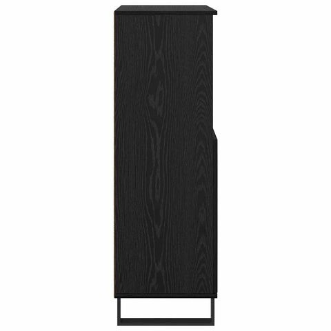 vidaXL Highboard with Shelf with Storage with Door Black 60 x 36 x 110 cm Engineered wood