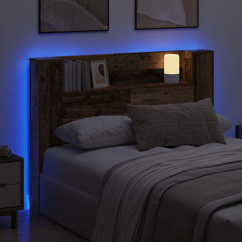 vidaXL Headboard Cabinet with Shelf Old wood Engineered wood