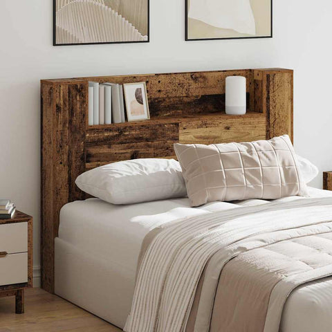 vidaXL Headboard Cabinet with Shelf Old wood Engineered wood